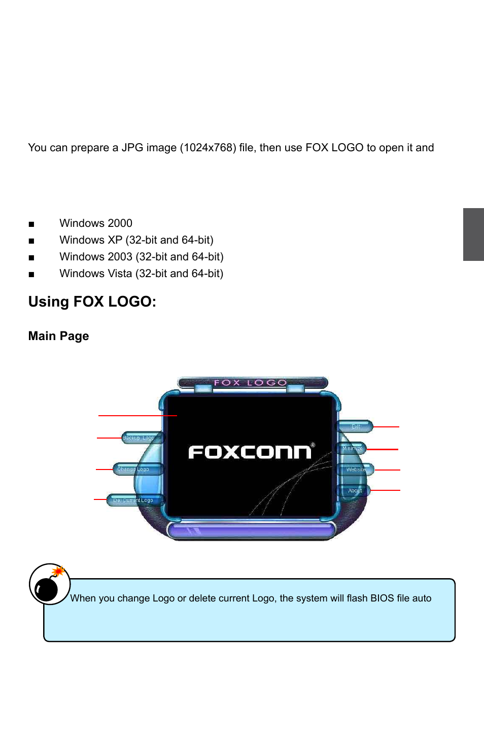 Fox logo, Using fox logo | Foxconn P55MX User Manual | Page 70 / 111