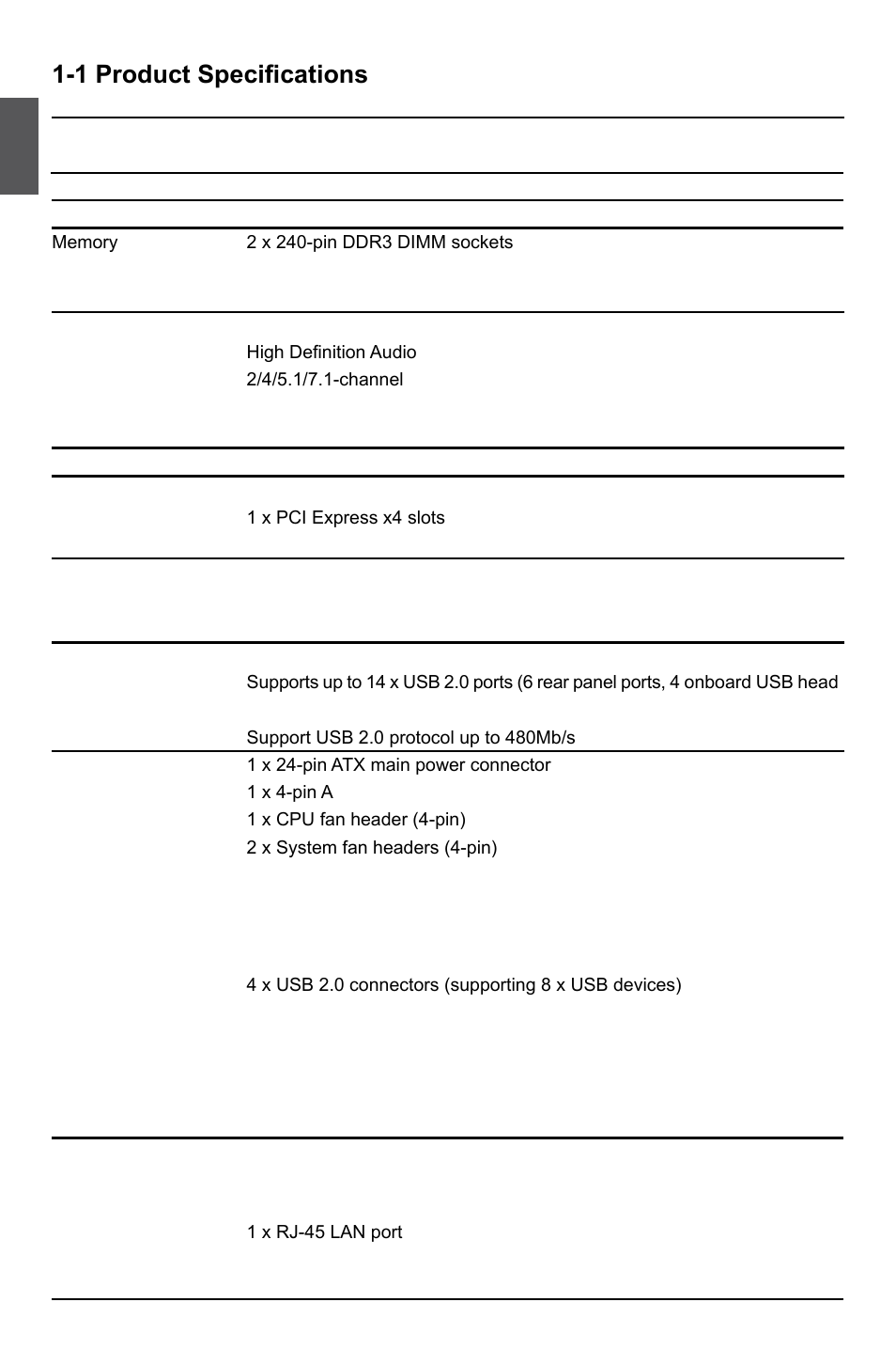 1 product specifications | Foxconn P55MX User Manual | Page 9 / 111