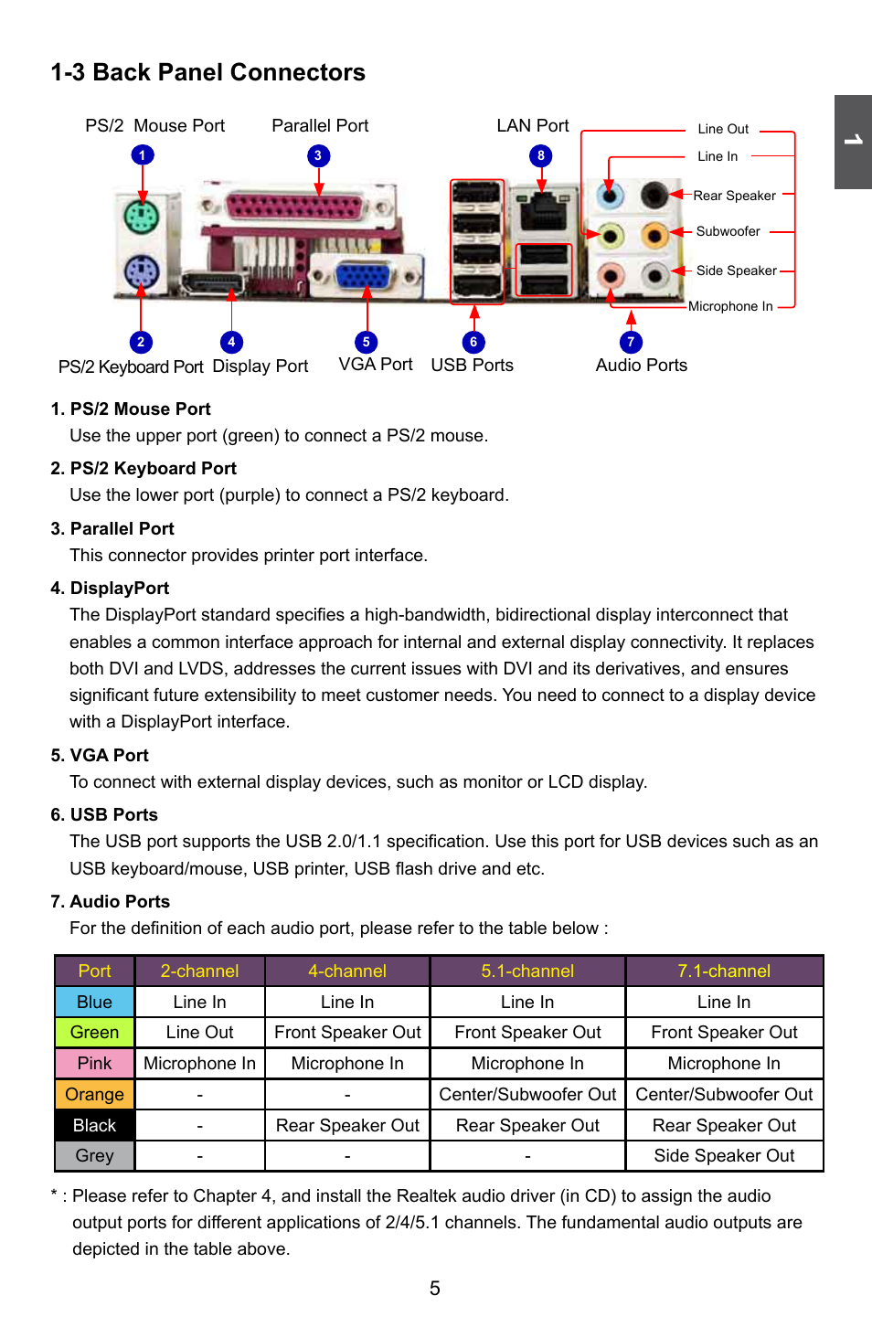 3 back panel connectors | Foxconn Q57M User Manual | Page 12 / 113