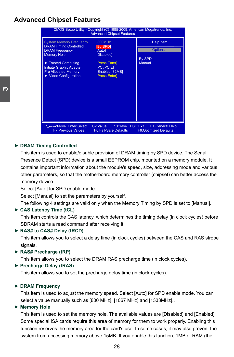 Advanced chipset features | Foxconn Q57M User Manual | Page 35 / 113