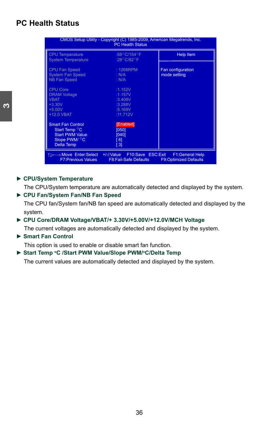 Pc health status, C /start pwm value/slope pwm | Foxconn Q57M User Manual | Page 43 / 113