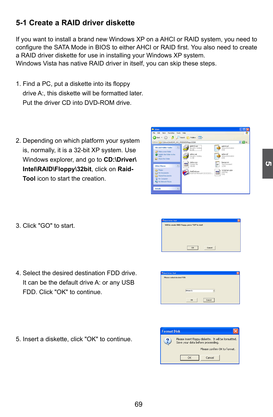 1 create a raid driver diskette | Foxconn Q57M User Manual | Page 76 / 113