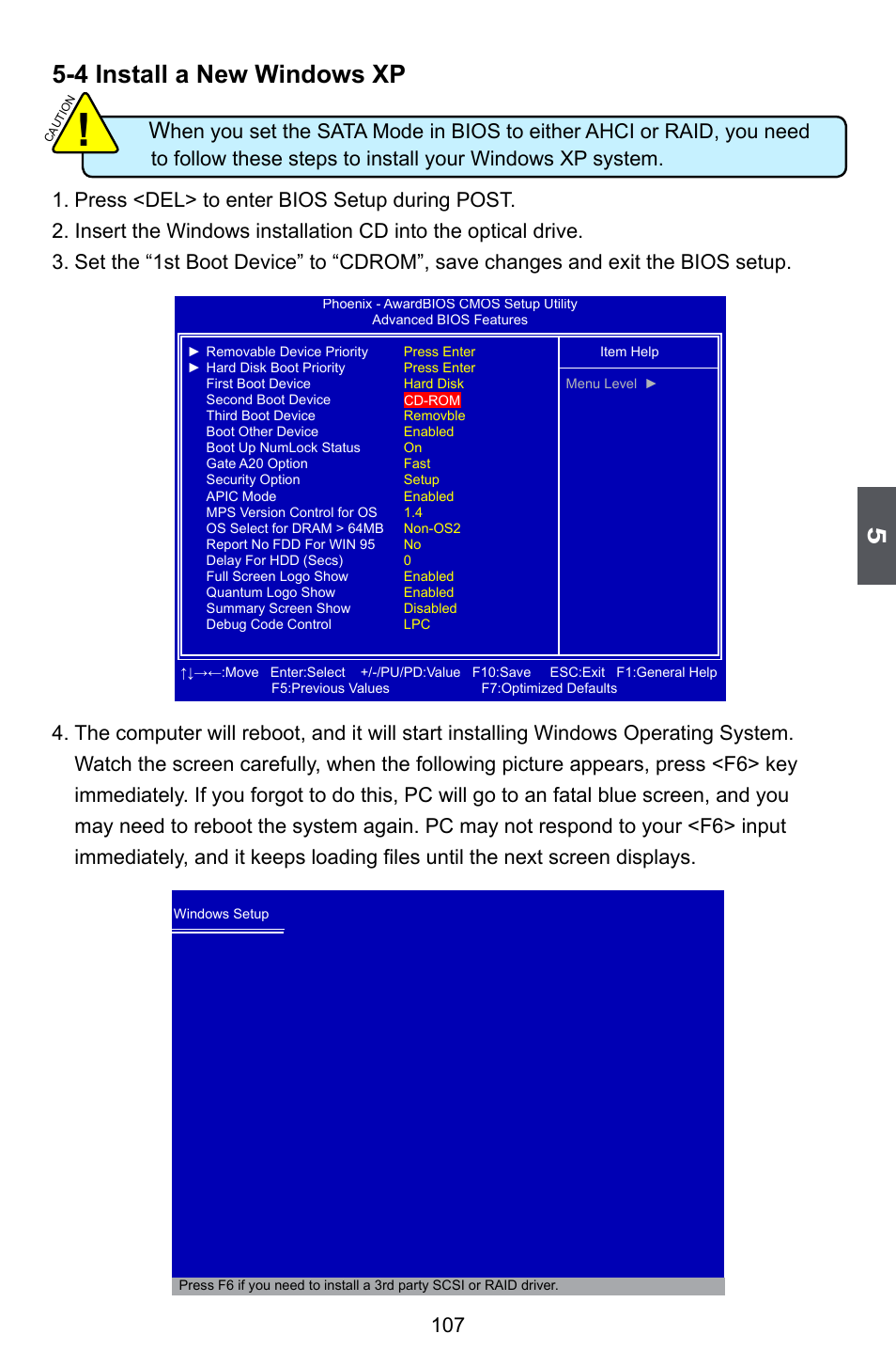 4 install a new windows xp | Foxconn Bloodrage User Manual | Page 114 / 127