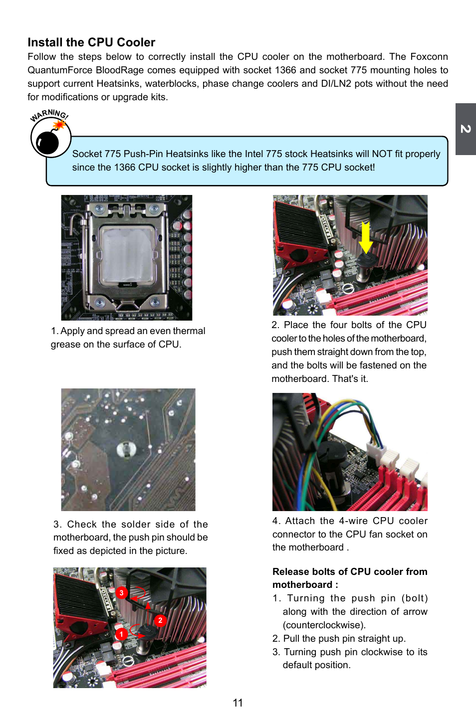 Install the cpu cooler | Foxconn Bloodrage User Manual | Page 18 / 127