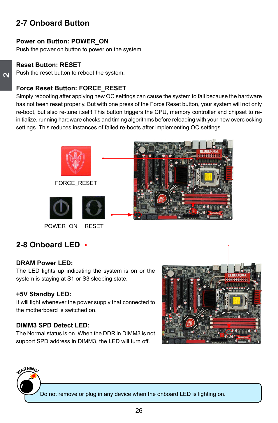 7 onboard button, 8 onboard led | Foxconn Bloodrage User Manual | Page 33 / 127