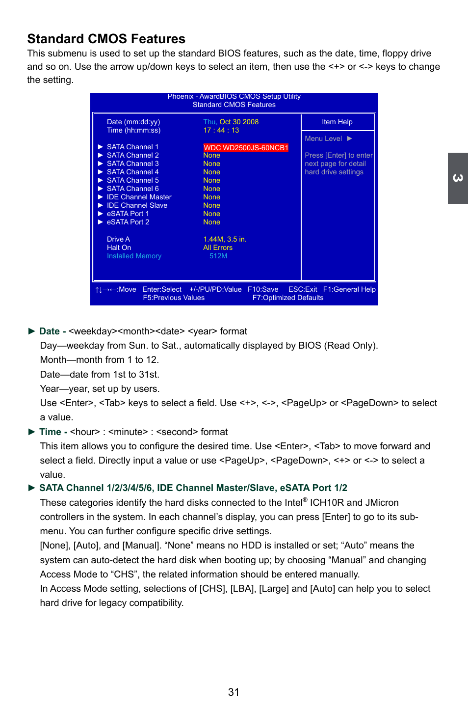 Standard cmos features | Foxconn Bloodrage User Manual | Page 38 / 127