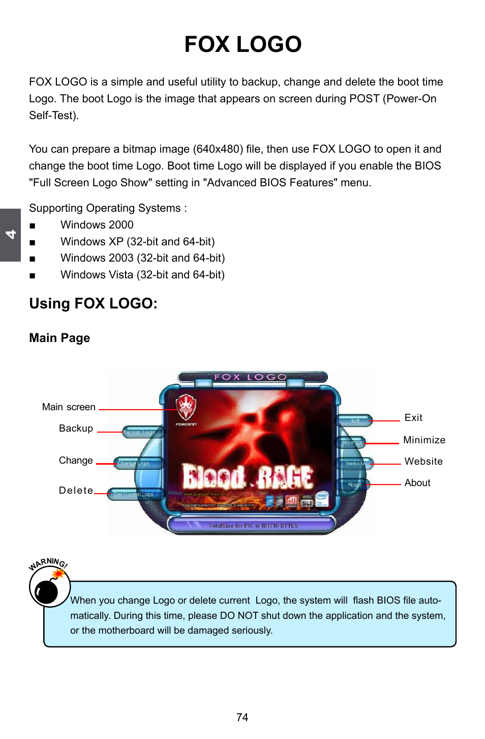 Fox logo, Using fox logo | Foxconn Bloodrage User Manual | Page 81 / 127