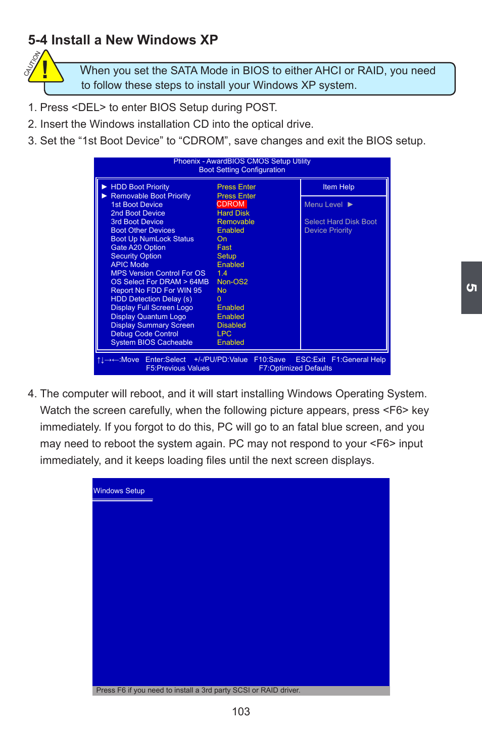 4 install a new windows xp | Foxconn FlamingBlade User Manual | Page 110 / 122