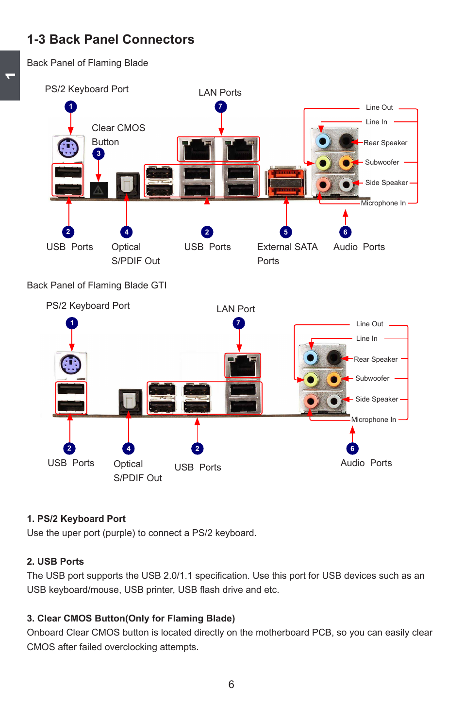 3 back panel connectors | Foxconn FlamingBlade User Manual | Page 13 / 122