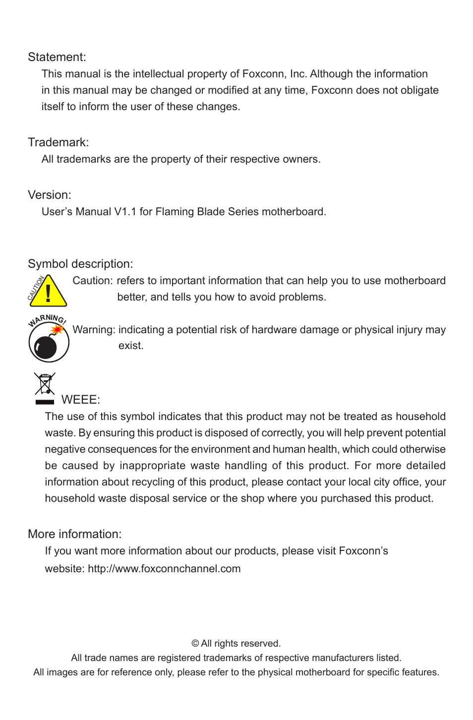 Foxconn FlamingBlade User Manual | Page 2 / 122