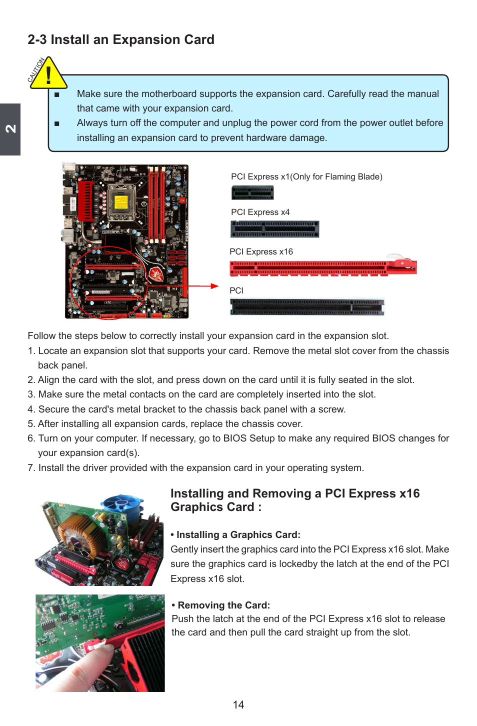 3 install an expansion card | Foxconn FlamingBlade User Manual | Page 21 / 122