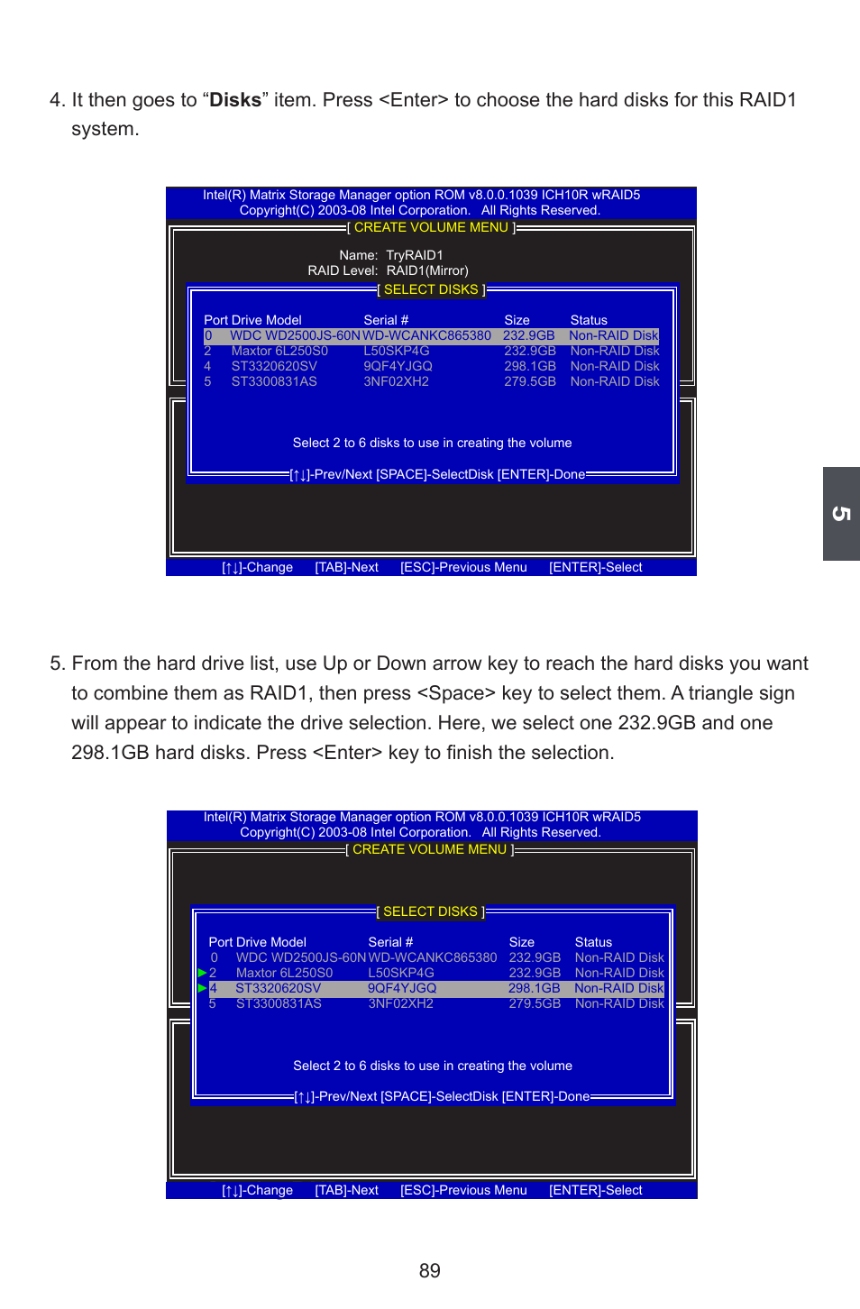 Creating raid 1 | Foxconn FlamingBlade User Manual | Page 96 / 122