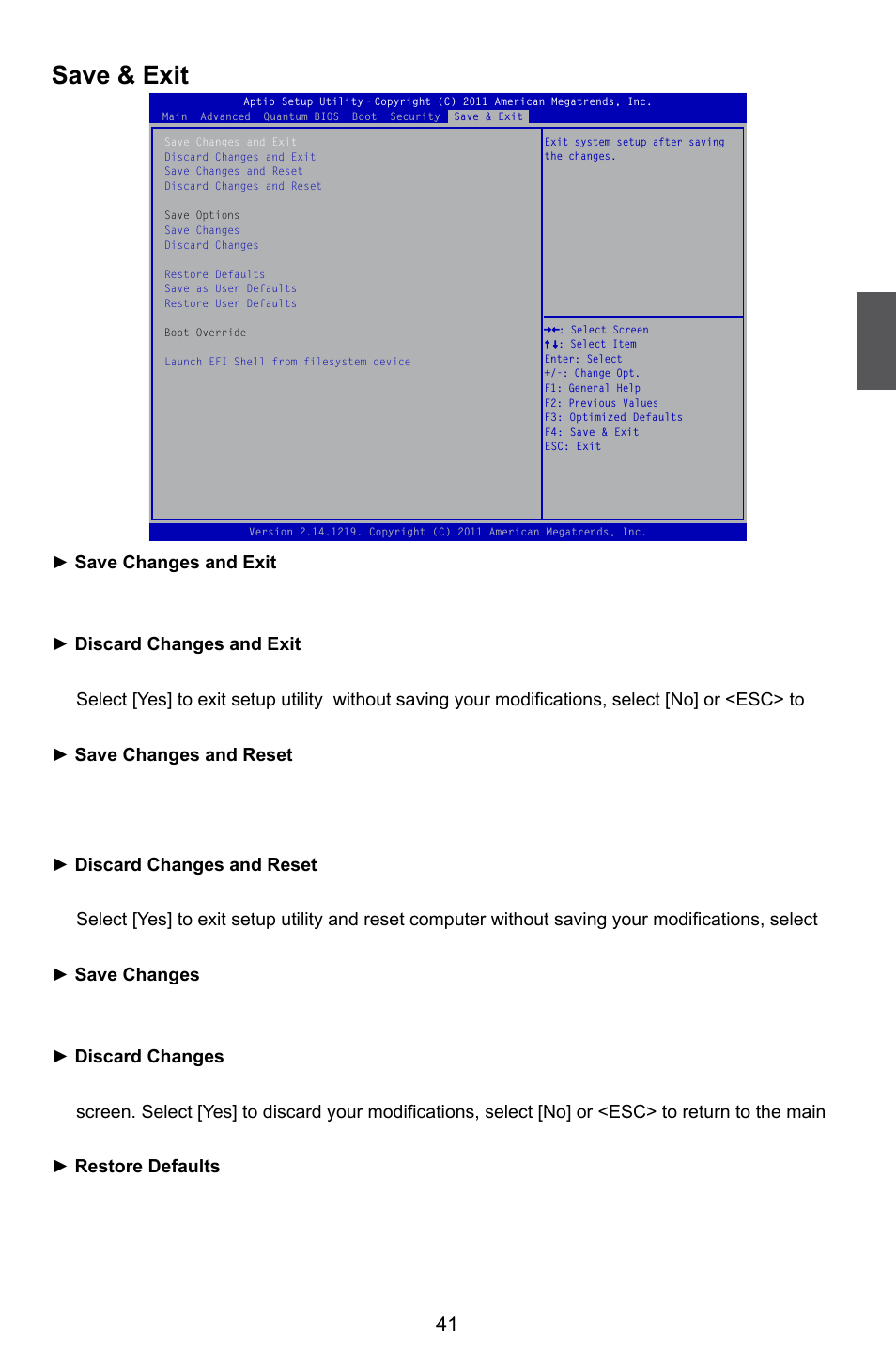 Save & exit | Foxconn Quantumian1 User Manual | Page 48 / 112