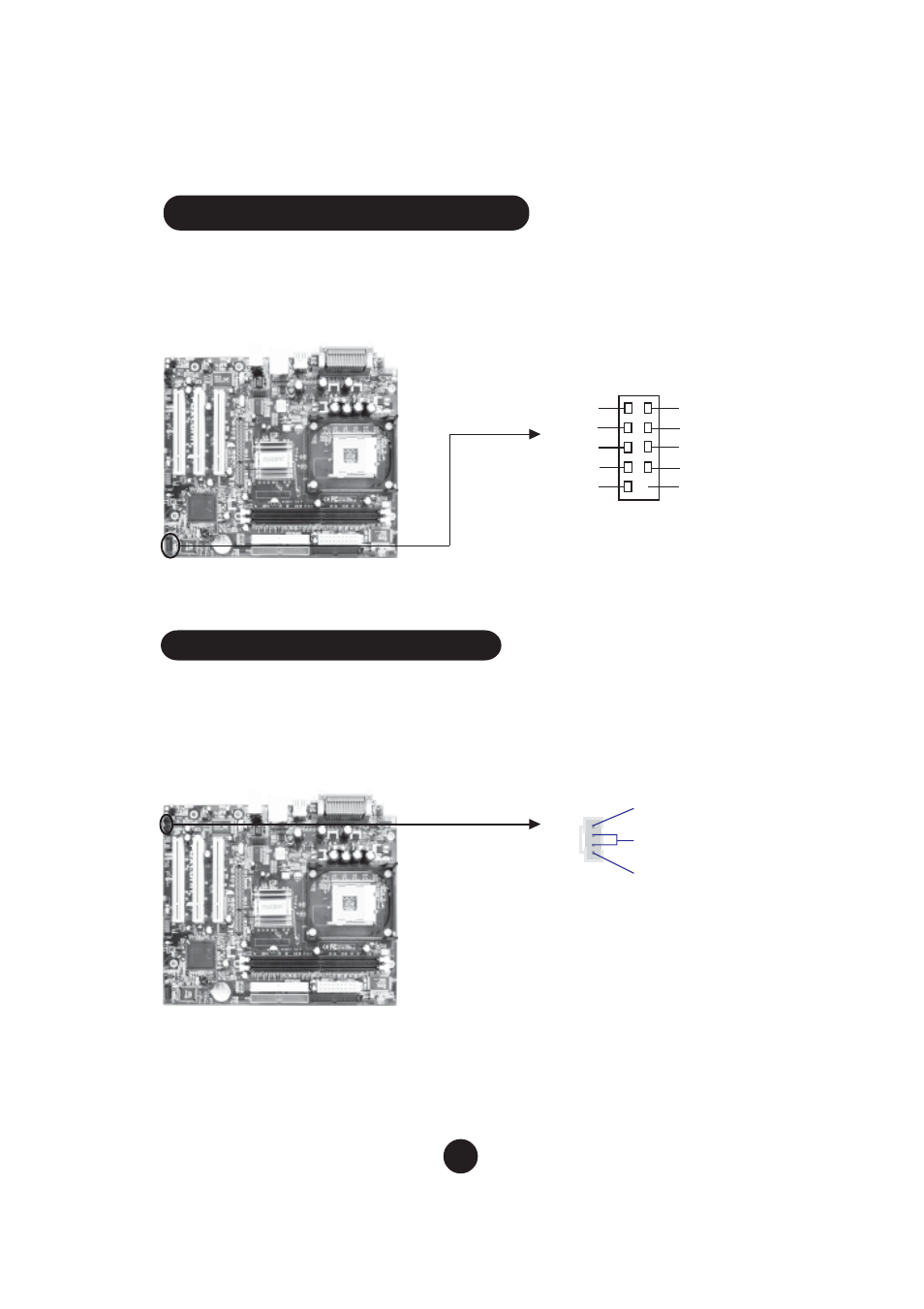 Front panel connector: fp1, Cd_in connector: cd_in | Foxconn 845GV4MR-ES User Manual | Page 7 / 10