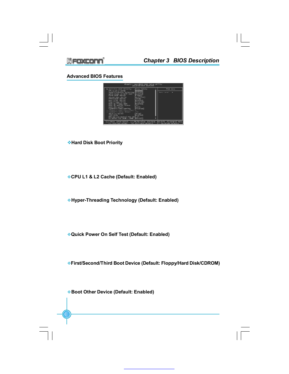 Chapter 3 bios description | Foxconn 865A05-G-6ELS User Manual | Page 36 / 88