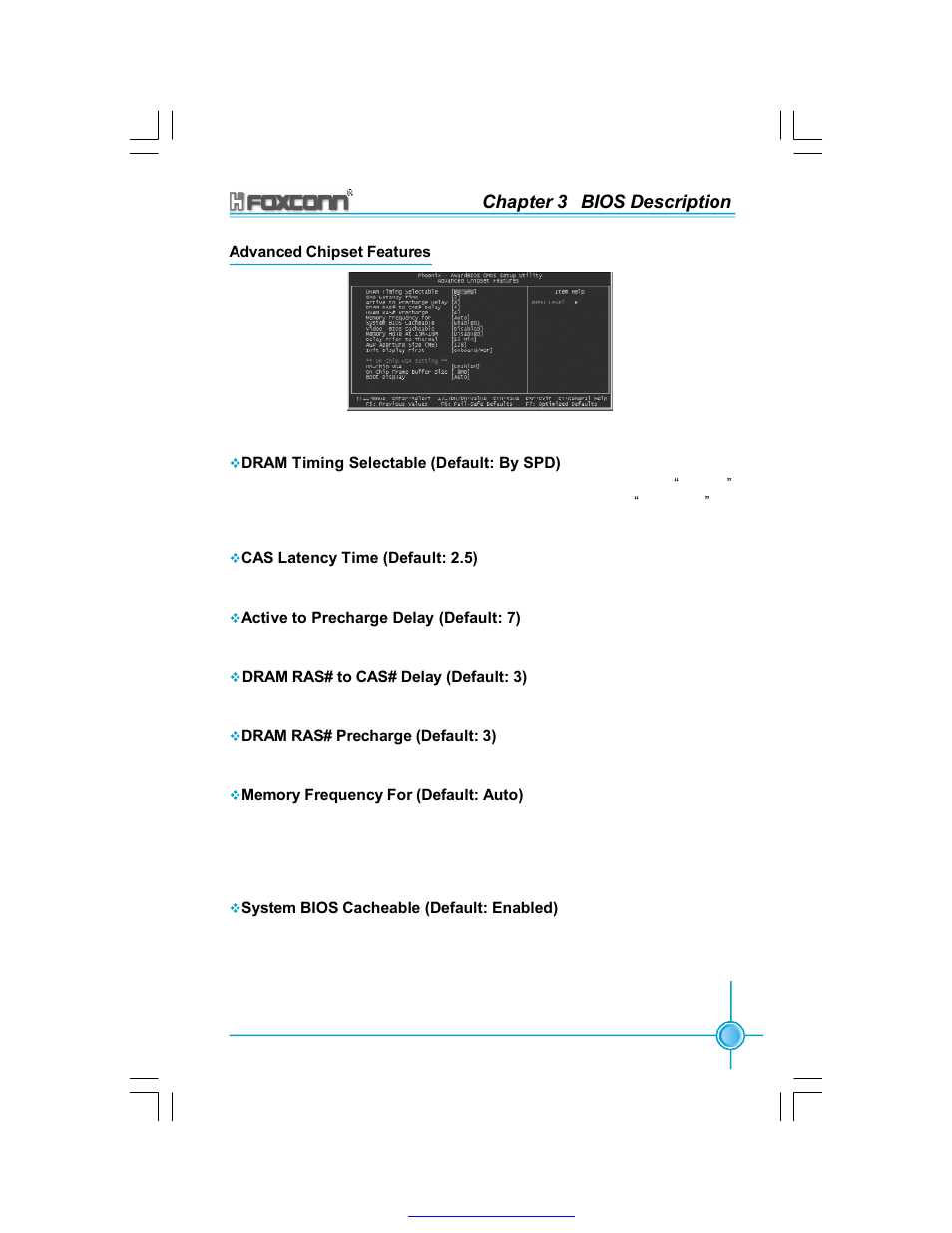 Chapter 3 bios description | Foxconn 865A05-G-6ELS User Manual | Page 39 / 88