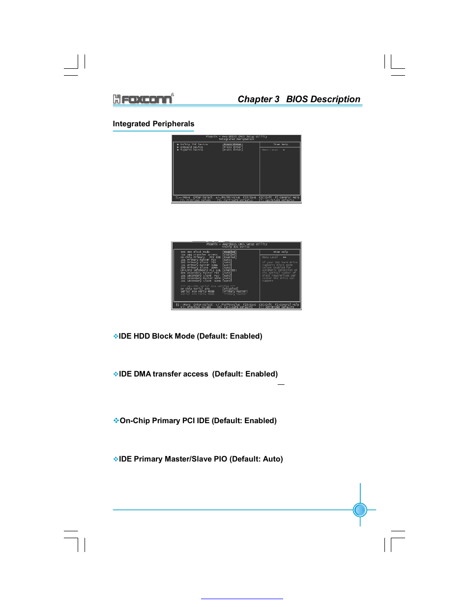 Chapter 3 bios description | Foxconn 865A05-G-6ELS User Manual | Page 41 / 88