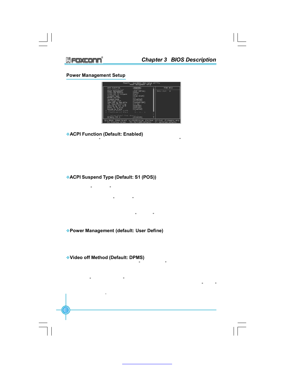 Chapter 3 bios description | Foxconn 865A05-G-6ELS User Manual | Page 46 / 88