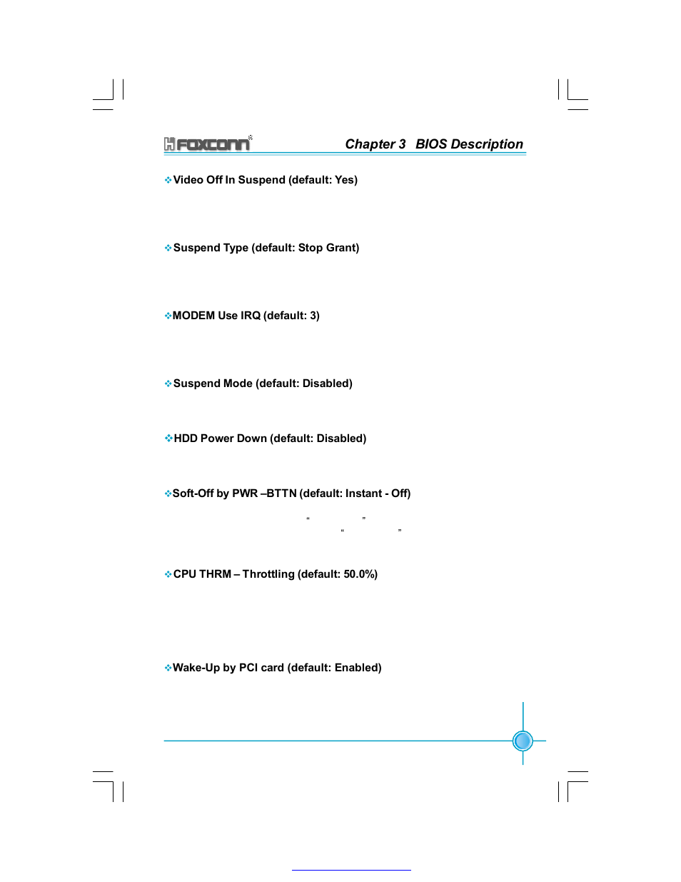 Chapter 3 bios description | Foxconn 865A05-G-6ELS User Manual | Page 47 / 88