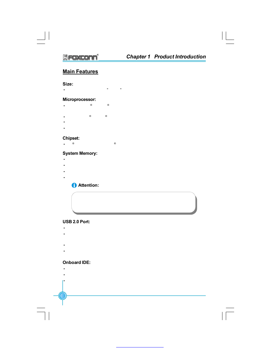 Chapter 1 product introduction main features | Foxconn 865A05-G-6ELS User Manual | Page 8 / 88