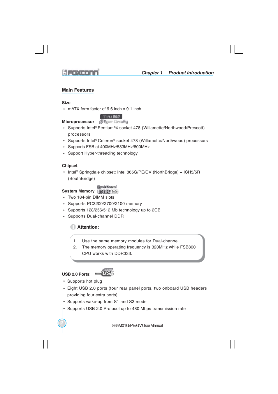 Foxconn 865M01-G-6ELS User Manual | Page 10 / 111