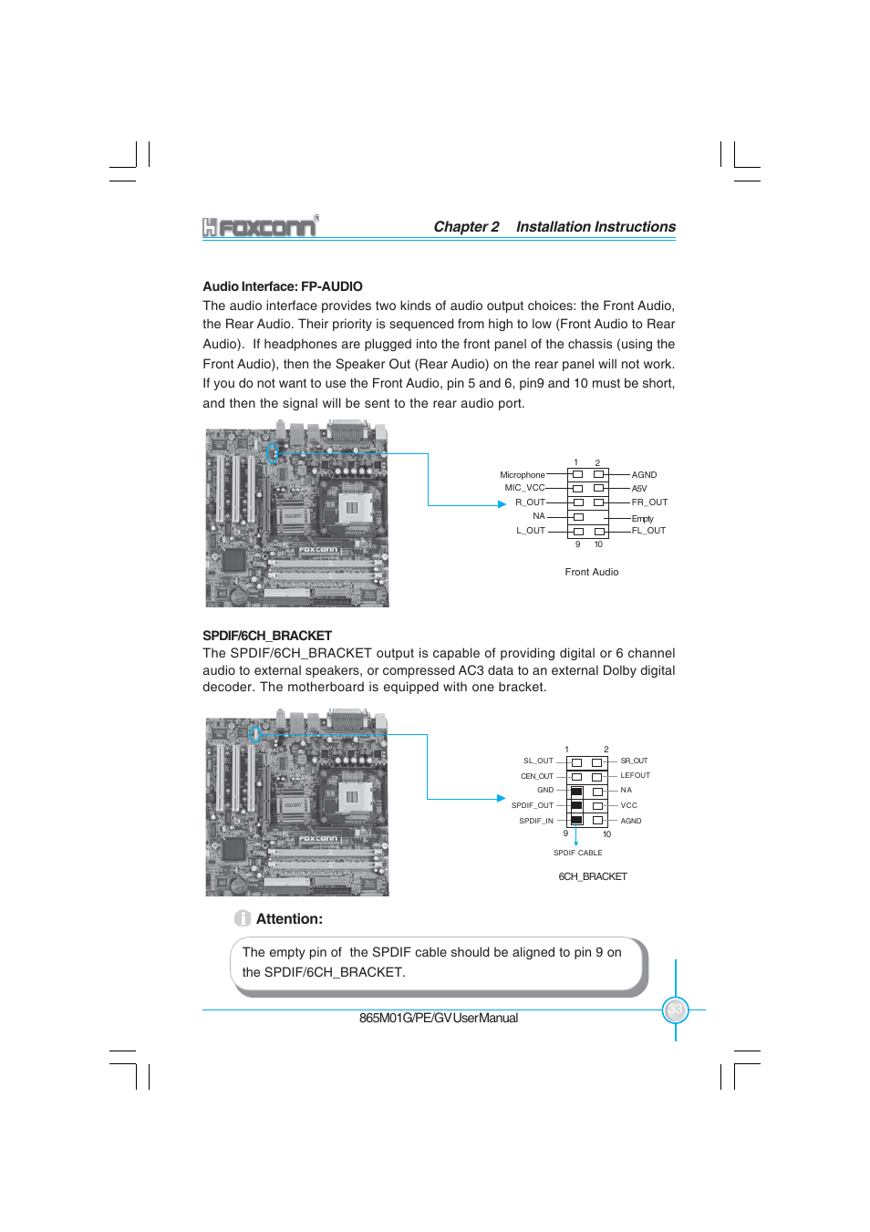 Chapter 2 installation instructions, Attention | Foxconn 865M01-G-6ELS User Manual | Page 41 / 111