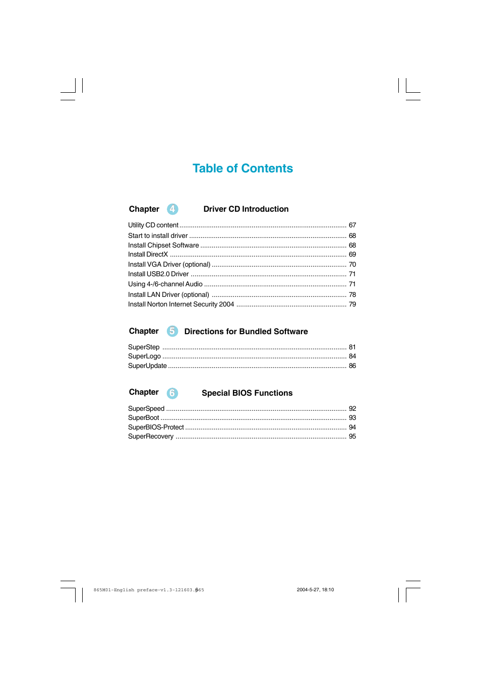 Foxconn 865M01-G-6ELS User Manual | Page 6 / 111