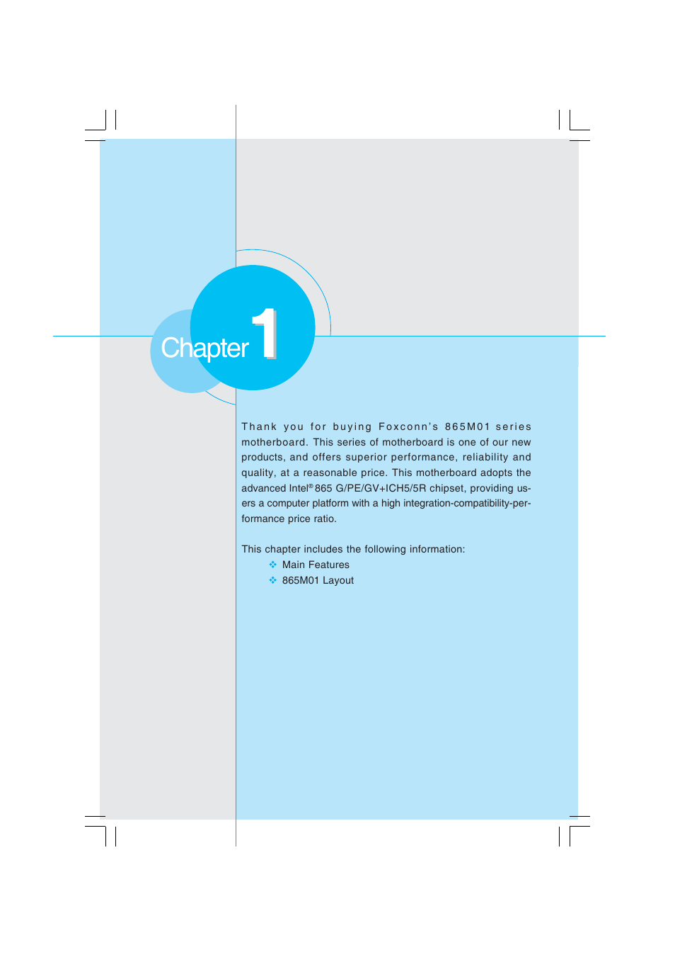Chapter | Foxconn 865M01-G-6ELS User Manual | Page 9 / 111