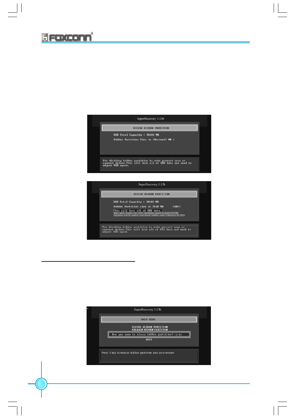 Release hidden partition | Foxconn 865M06-G-6EKS User Manual | Page 106 / 119