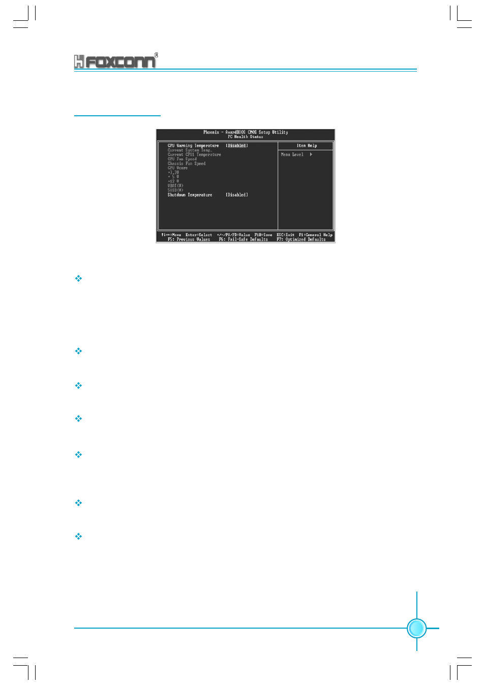Chapter 3 bios description, Pc health status | Foxconn 865M06-G-6EKS User Manual | Page 71 / 119