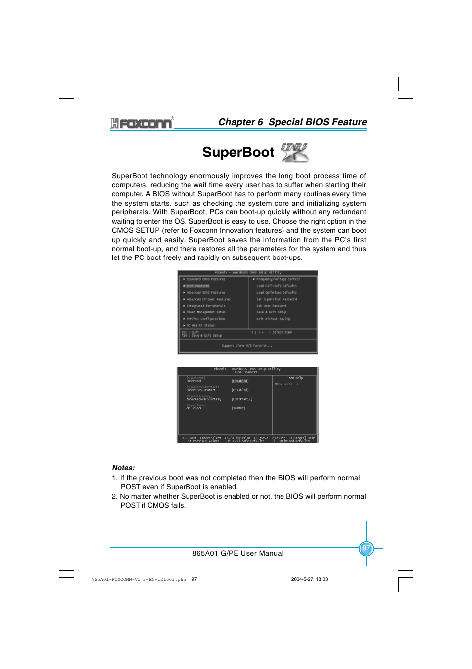 Superboot, Chapter 6 special bios feature | Foxconn 865A01-PE-6EKRS User Manual | Page 105 / 124