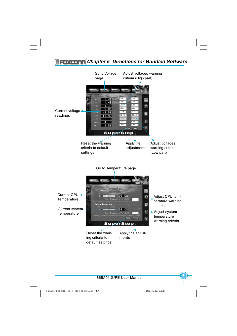 Chapter 5 directions for bundled software | Foxconn 865A01-PE-6EKRS User Manual | Page 95 / 124