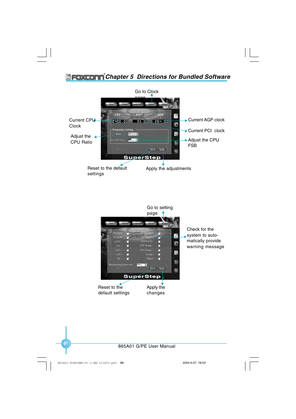 Chapter 5 directions for bundled software | Foxconn 865A01-PE-6EKRS User Manual | Page 96 / 124