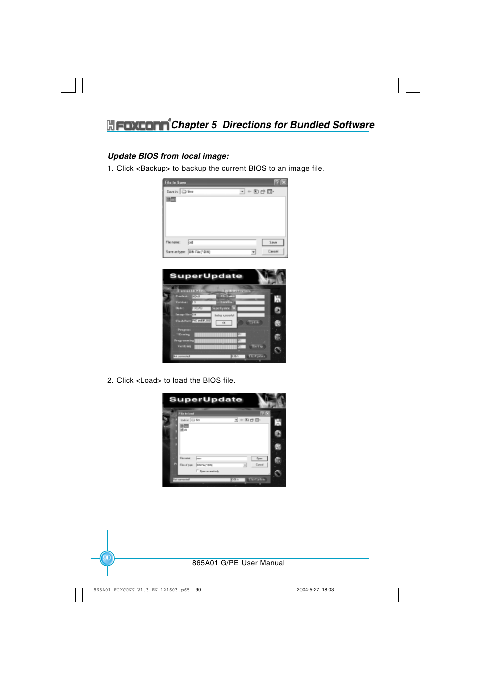 Chapter 5 directions for bundled software | Foxconn 865A01-PE-6EKRS User Manual | Page 98 / 124
