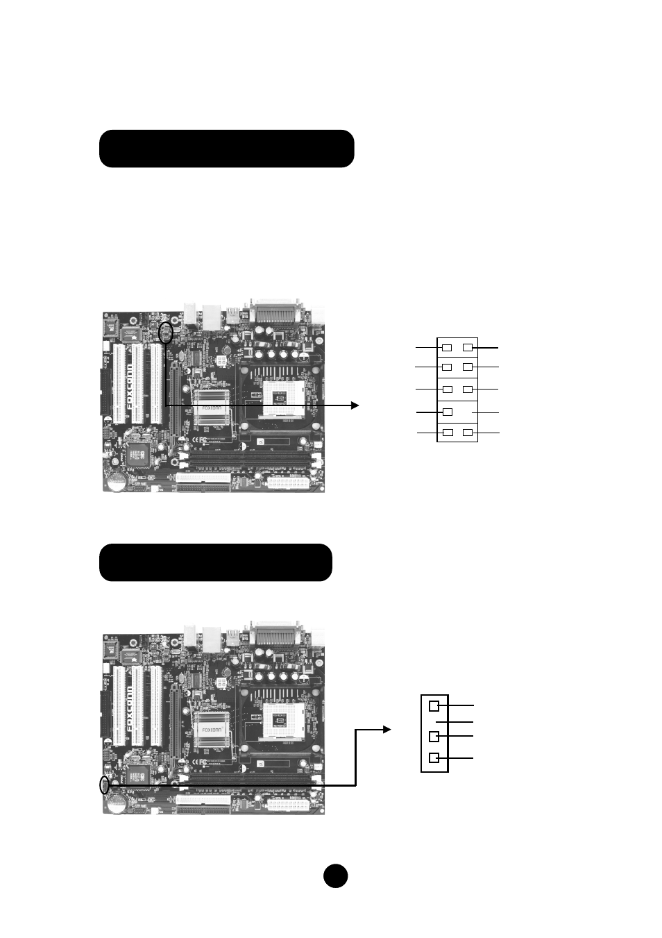 Front audio connector, Speaker connector | Foxconn 6514MR-ES User Manual | Page 7 / 10