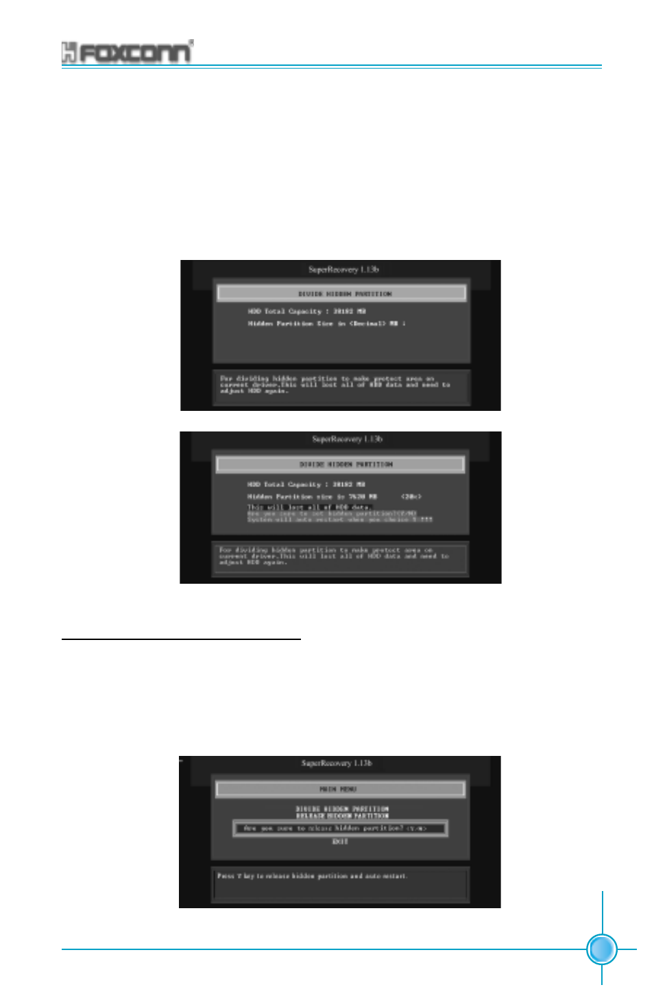 Release hidden partition | Foxconn 655A01-FX-6LRS User Manual | Page 101 / 106