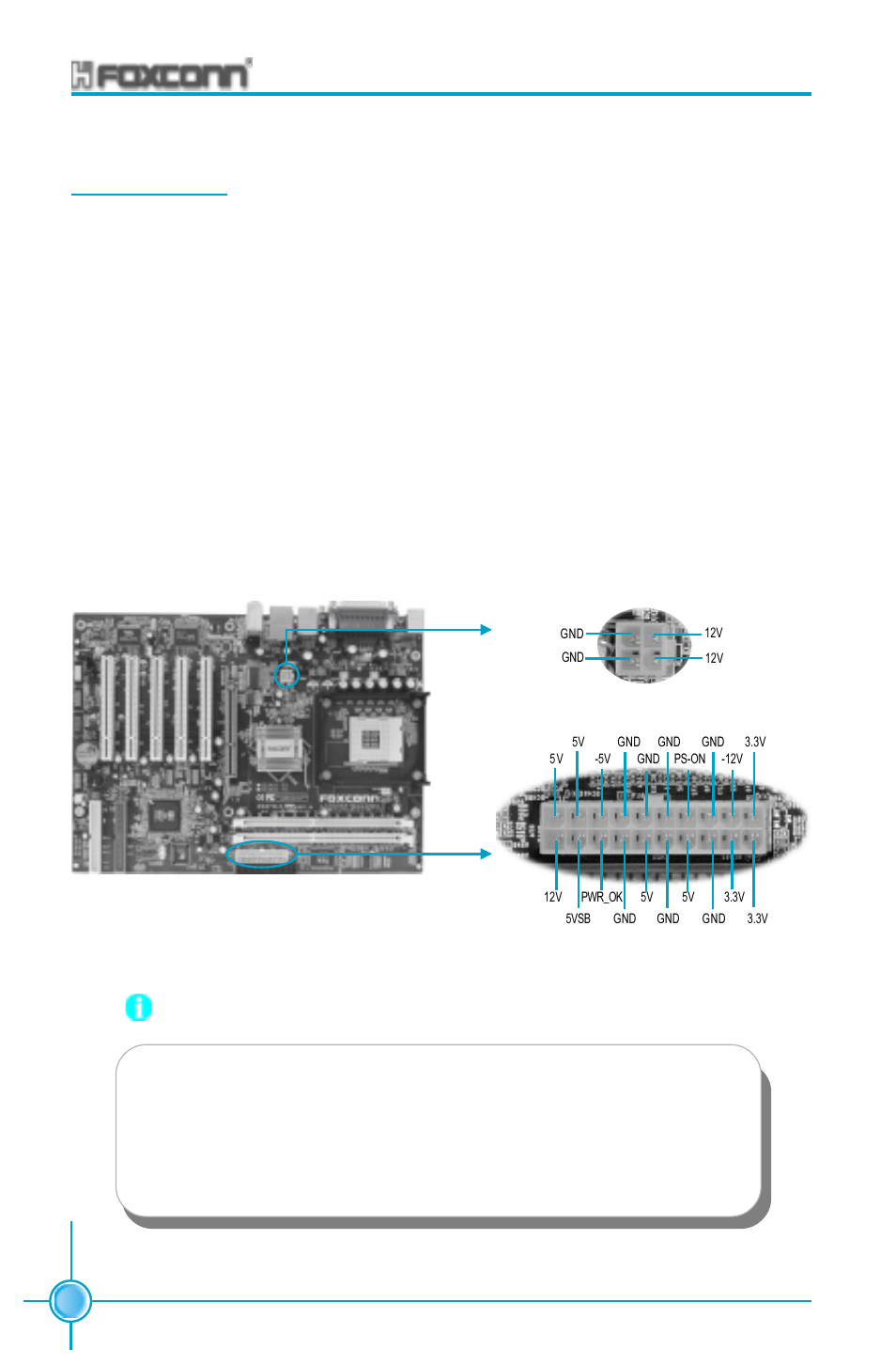 Chapter 2 installation instructions, Power supply, Attention | Foxconn 655A01-FX-6LRS User Manual | Page 26 / 106