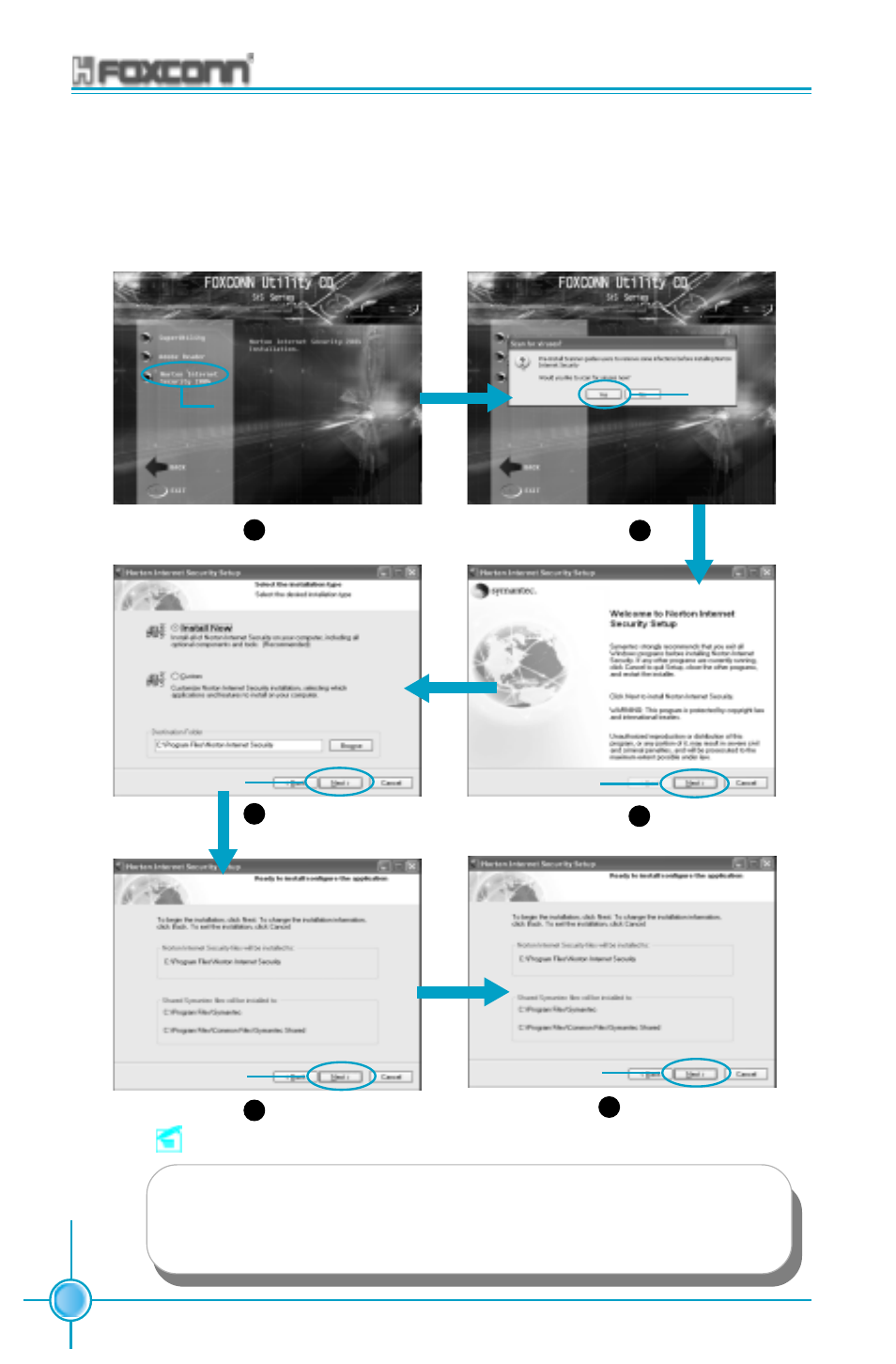 Chapter 4 driver cd introduction, Install norton internet security 2004 | Foxconn 655A01-FX-6LRS User Manual | Page 82 / 106