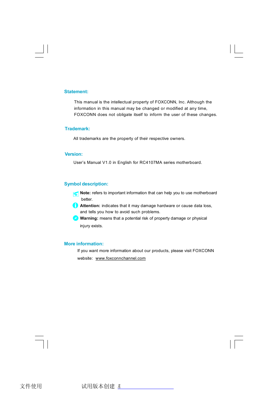 Foxconn RC4107MA-8KRS2 User Manual | 89 pages