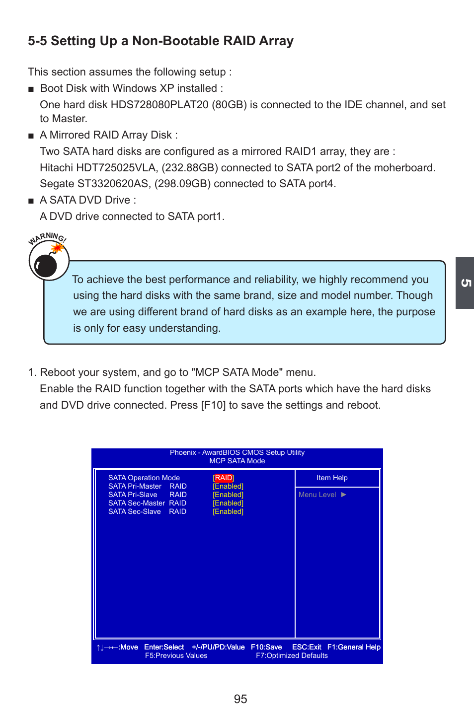 5 setting up a non-bootable raid array | Foxconn M7VMX Series User Manual | Page 102 / 107