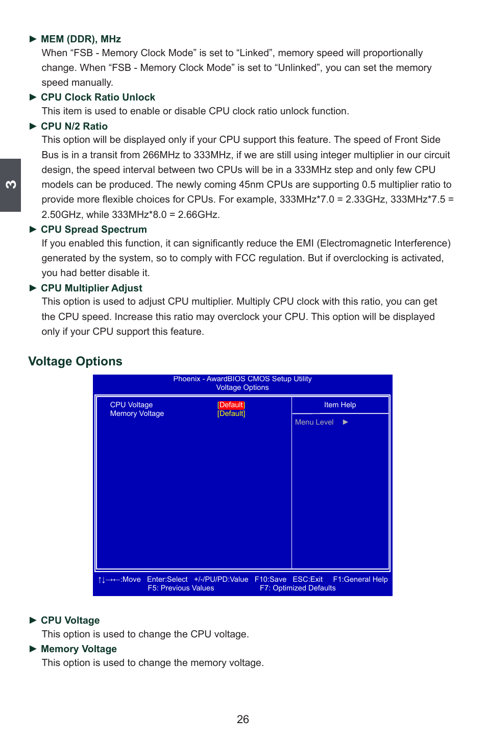 Voltage options | Foxconn M7VMX Series User Manual | Page 33 / 107