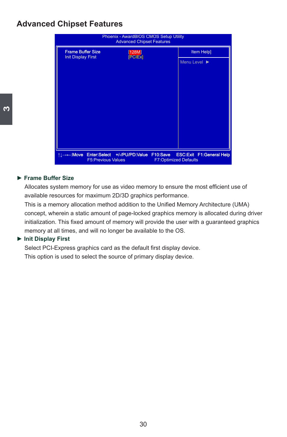 Advanced chipset features | Foxconn M7VMX Series User Manual | Page 37 / 107