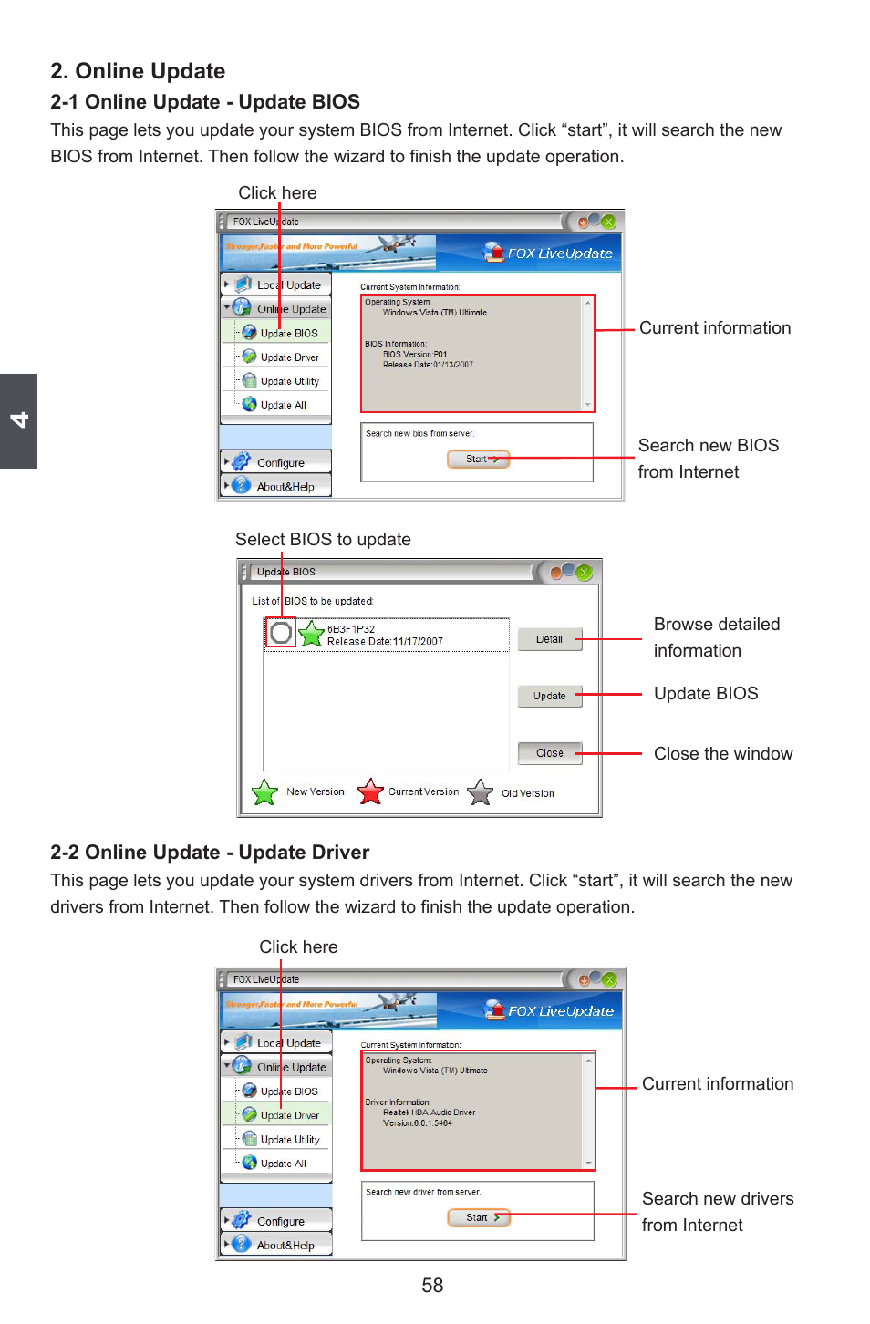 Online update | Foxconn M7VMX Series User Manual | Page 65 / 107