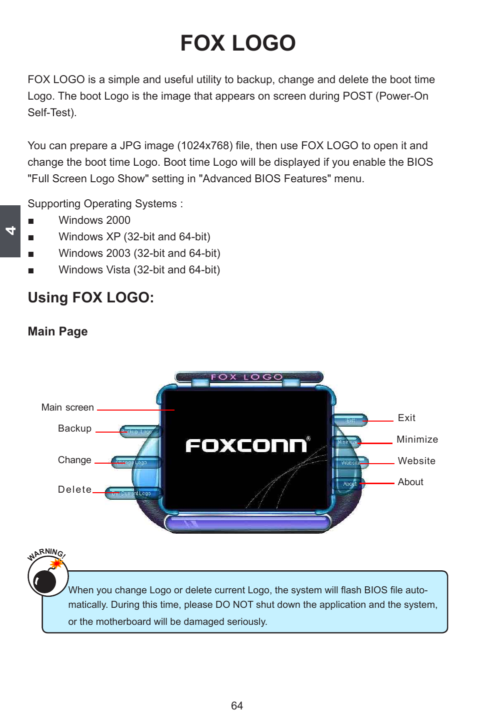 Fox logo, Using fox logo | Foxconn M7VMX Series User Manual | Page 71 / 107