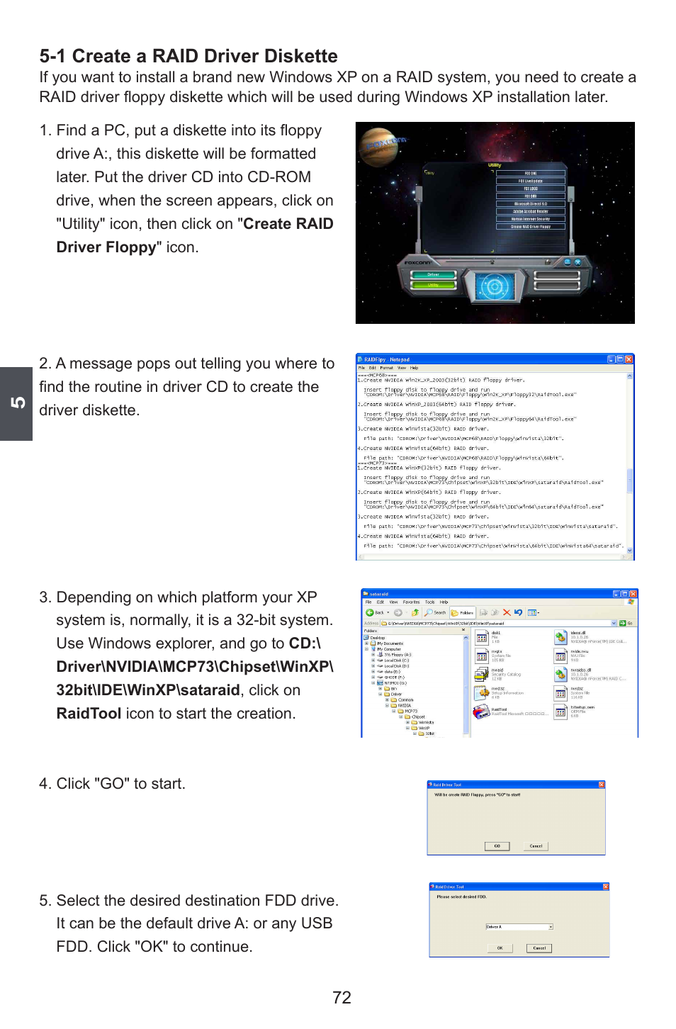 1 create a raid driver diskette | Foxconn M7VMX Series User Manual | Page 79 / 107