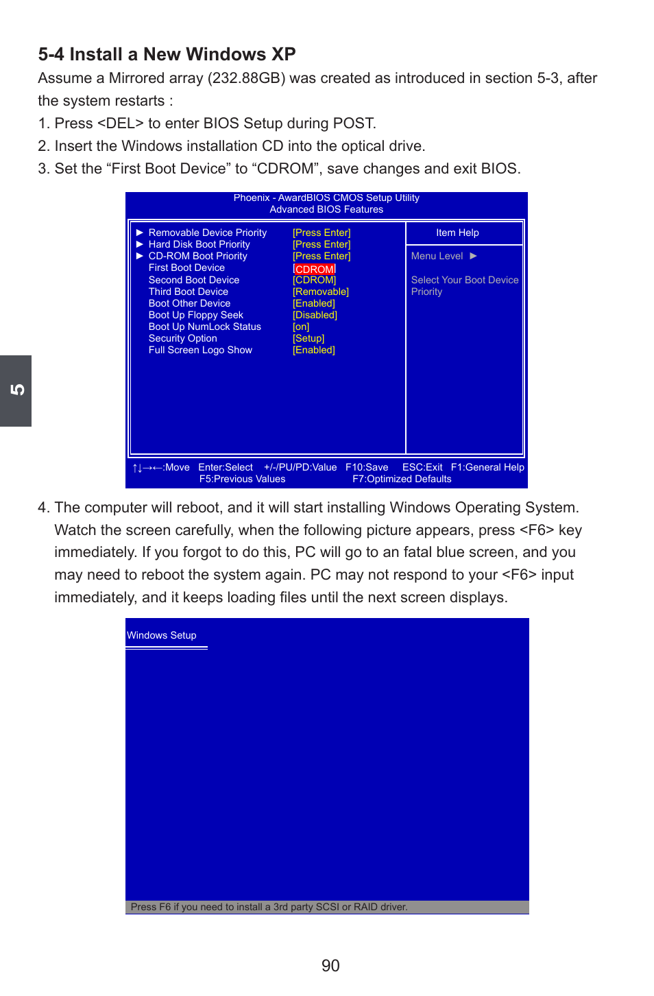 4 install a new windows xp | Foxconn M7VMX Series User Manual | Page 97 / 107