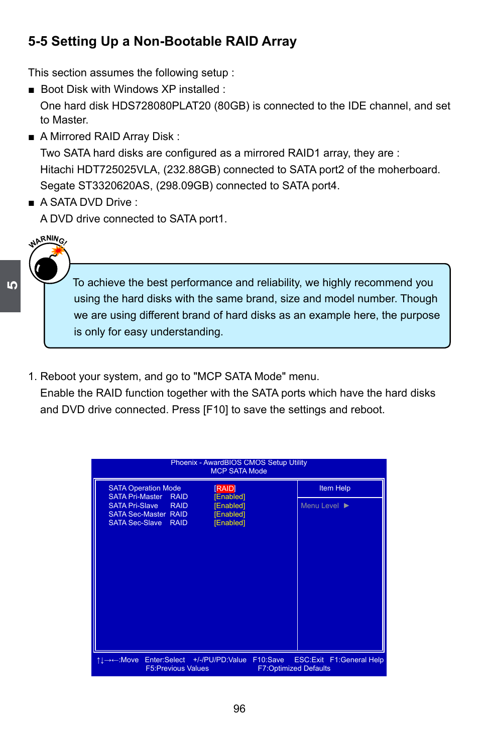 5 setting up a non-bootable raid array | Foxconn M7PMX Series User Manual | Page 103 / 108