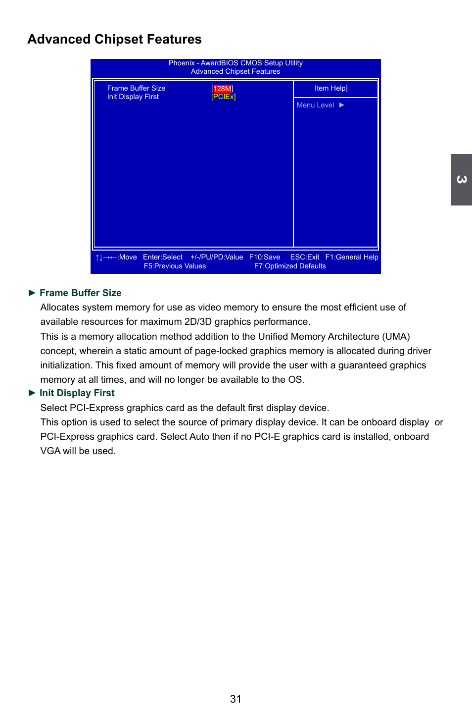 Advanced chipset features | Foxconn M7PMX Series User Manual | Page 38 / 108