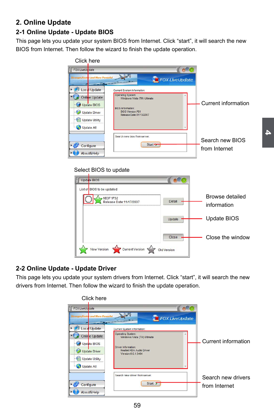 Online update | Foxconn M7PMX Series User Manual | Page 66 / 108