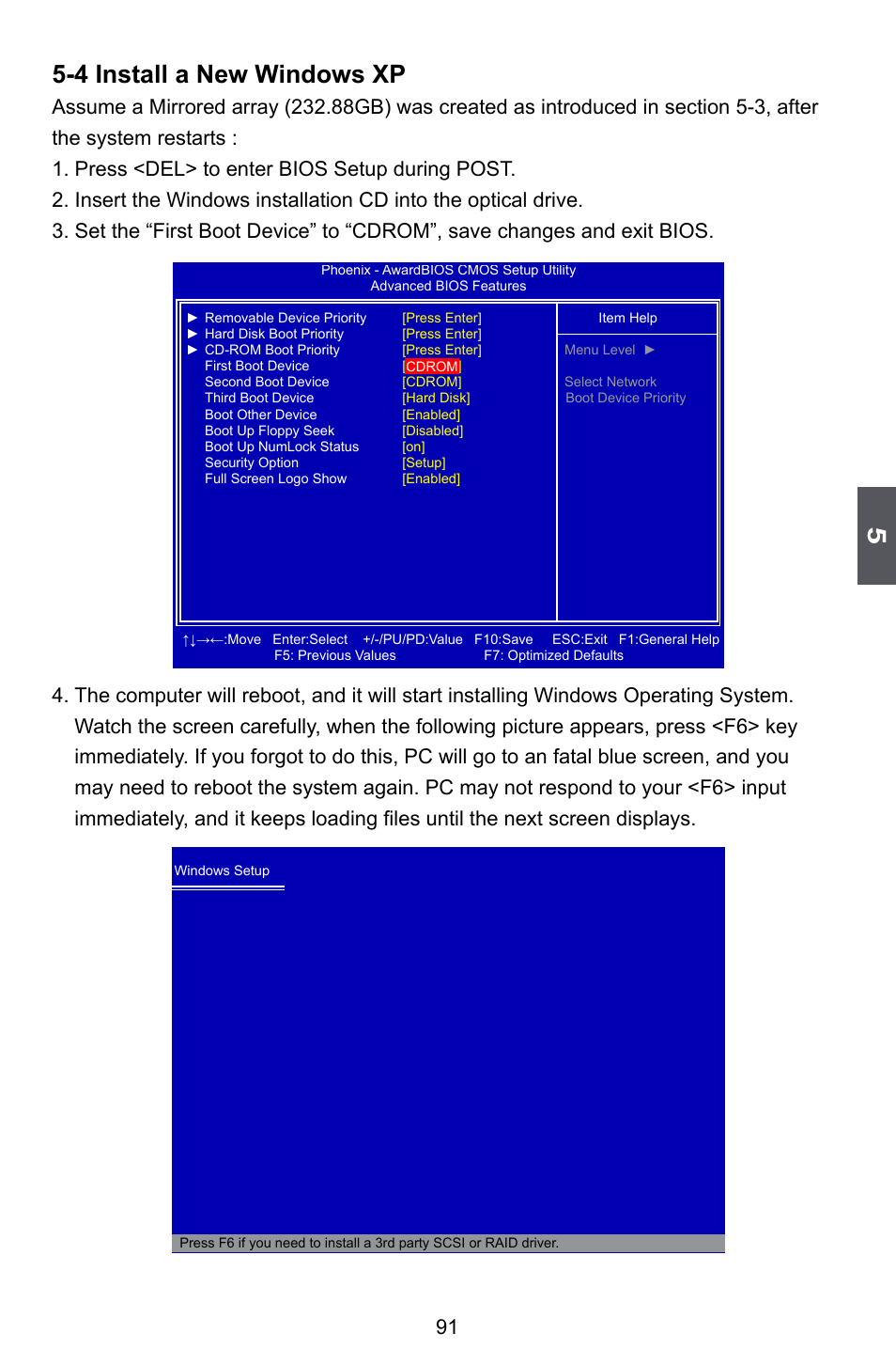 4 install a new windows xp | Foxconn M7PMX Series User Manual | Page 98 / 108